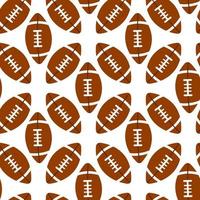 Americal football ball isolated on white background seamless pattern. Vector rugby sportive illustration.