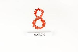 8 de marzo tarjeta de felicitación del día internacional de la mujer. foto