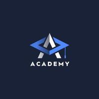 letra inicial un logotipo de la academia vector