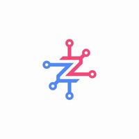 initial letter Z tech logo vector