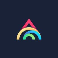 initial letter A Rainbow logo vector