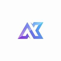 initial letter AX logo line vector