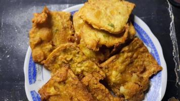 Close up, Homemade fried tempeh on a black background 01 photo