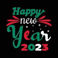 Happy new Year T-shirt Design 2023 vector