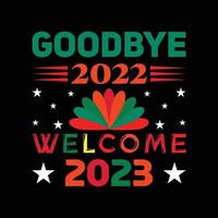 feliz año nuevo diseño de camiseta 2023 vector
