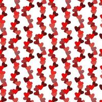 Valentine's Day Greeting card with a chain of transparent red hearts and striped background. PATTERN vector