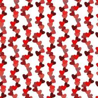 Valentine's Day Greeting card with a chain of transparent red hearts and striped background. PATTERN vector