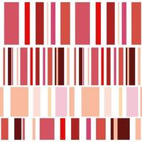 Set of 4 seamless striped design patterns. Retro textile prints with random colored stripes. Vector fashion backgrounds.