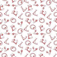 Valentine's Day greeting card from the repeated words love. I love each letter separately in chaos vector