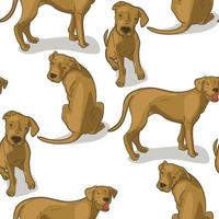 A pattern with an Argentine Great Dane in different poses. Vector graphics in 4 colors, close to the original. Suitable for printing on paper and textiles. Gift wrapping, clothing.