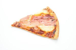 Pizza with prosciutto or parma ham pizza on white background photo