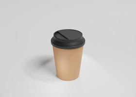 Package mockup of Take away brown coffee cup photo