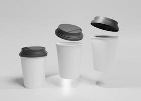 Set of mock-up paper cups that are blank photo