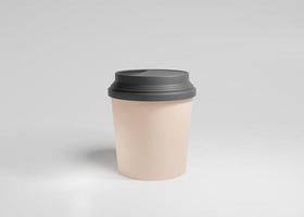 Disposable brown paper coffee cup photo