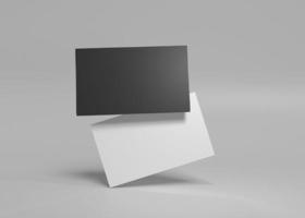 Mockup for business cards for branding presentations with gray background photo