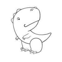 lindo personaje de dinosaurio de dibujos animados para niños vector