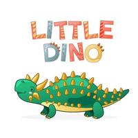 Cute dinosaur cartoon vector illustration.