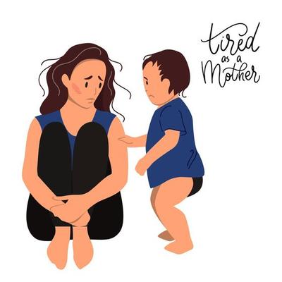 Stressed Mother Vector Art, Icons, and Graphics for Free Download