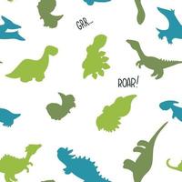 Seamless pattern with dinosaur silhouette. vector