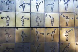 Semaphore alphabet of a signalman in the fleet, a fragment of the alphabet photo