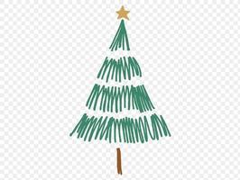 árbol de navidad de partículas de brillo dorado con estrella aislada en png o fondo transparente. recursos gráficos para año nuevo, cumpleaños y tarjeta de lujo. ilustración vectorial foto