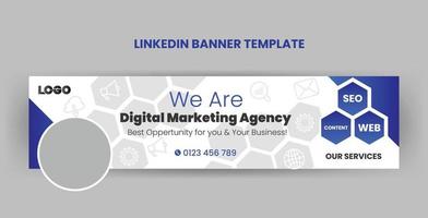 plantilla de banner de linkedin de agencia de marketing digital vector