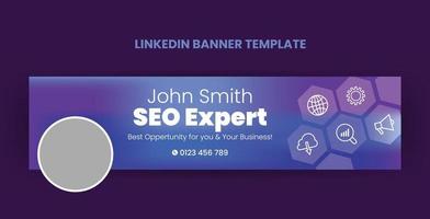 SEO Expert Linkedin Banner Template vector