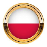 Poland Flag Emblem, Gold Medal Model, World Cup Flag, Lower Third Icon vector