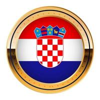 Croatia Flag Emblem, Gold Medal Model, World Cup Flag, Lower Third Icon vector