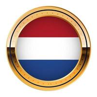 Netherlands Flag Emblem, Gold Medal Model, World Cup Flag, Lower Third Icon vector