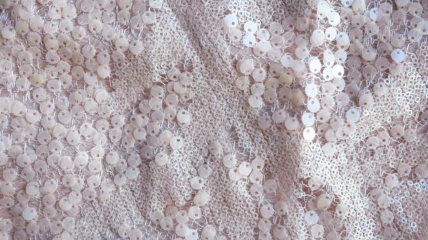 Close up details texture of Fabric lace with Beautiful Pastel Soft Pink color sequin, Spangle, abstract backdrop for background photo