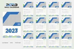 Creative clean and colorful 2023 new year wall calendar design template vector