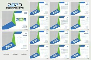 diseño de plantilla de calendario de escritorio de año nuevo corporativo moderno y limpio 2023 vector