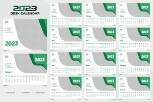 diseño minimalista de plantilla de calendario de escritorio de año nuevo 2023 vector