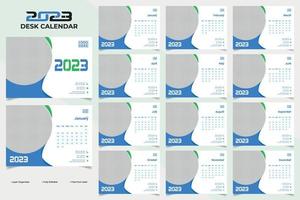 diseño de plantilla de calendario de escritorio de año nuevo corporativo mínimo y limpio 2023 vector