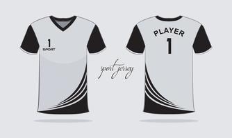 Premium Vector  Sports black white abstract jersey template for