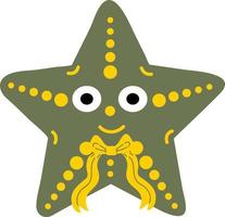 estrella de mar de estilo dibujado a mano vector