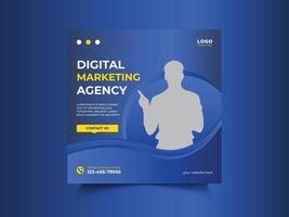 digital marketing agency social media post template vector