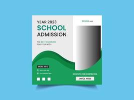 new year school admission social media post template vector