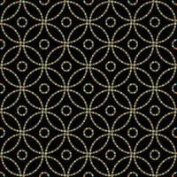 interlocking circles geometric vector seamless pattern on black background