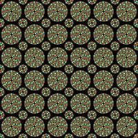 beaded abstract circles vector pattern on black background