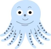 pulpo de océano de estilo dibujado a mano vector