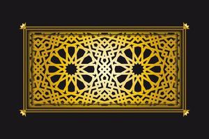 colección de fondo de patrón dorado arabesco, imagen de vector de ornamento islámico de fondo de lujo de oro