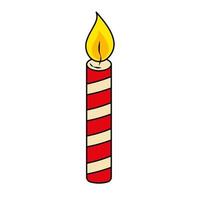 Christmas Candle Striped Decorative Element in Retro Style vector