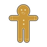 Gingerbread Man Decorative Element in Retro Groovy Style vector