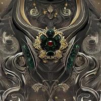 3D beautiful scroll and filigree pattern render photo
