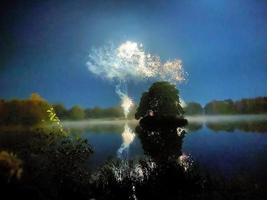 A view of a Fireworks Display at Alderford Lake in Whitchurch photo