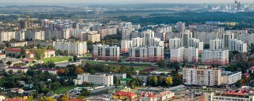 aerial panoramic view of the residential area of high-rise buildings in big city photo