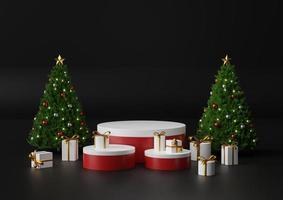 Christmas set and podium photo