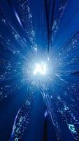 AI network with many wires. 3d render photo